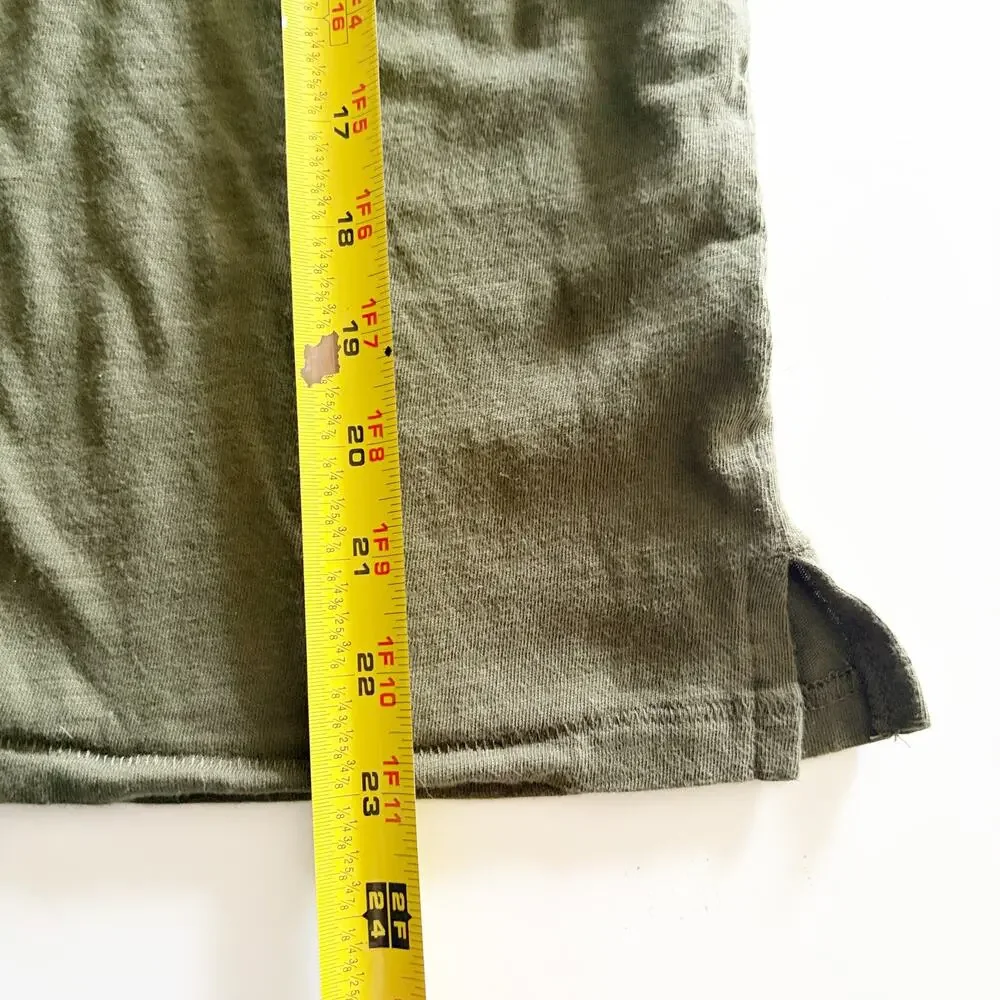 J. Crew Organic Slub Cotton Boxy Muscle Tee Tank Top Olive Green Women's Sz M